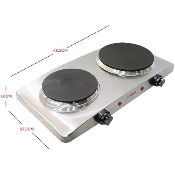 Nobel Electric Dual Hot Plate With Overheat Protection And Indication Light Hot Plate 2500W NHP402SS