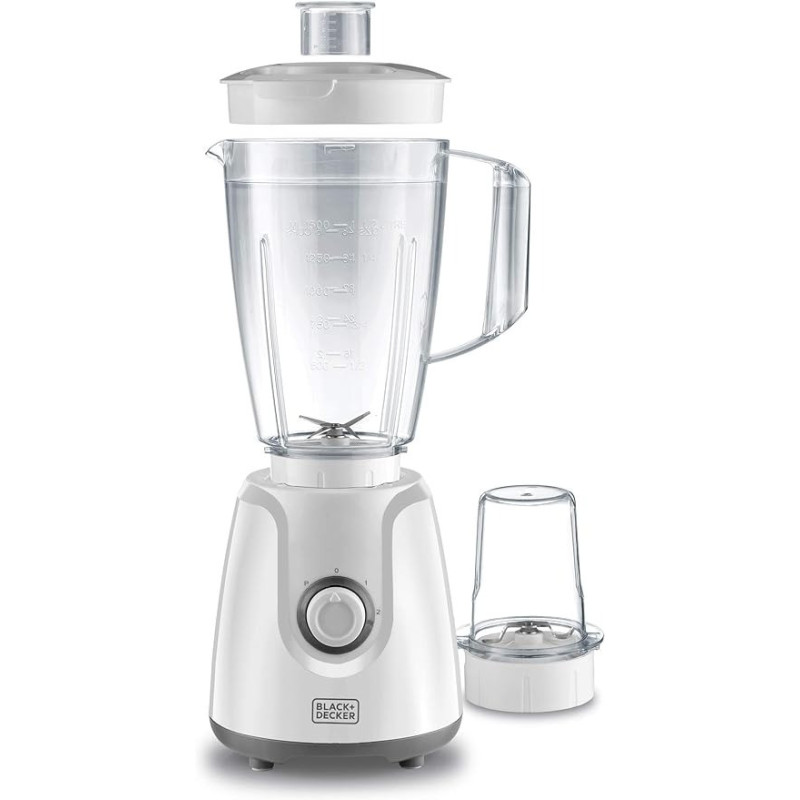 Black+Decker 400W Blender With Grinder Mill, White Colour, BX4030-B5