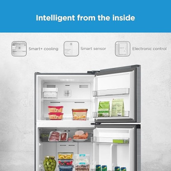 Midea 645L Gross Top Mount Double Door Refrigerator MDRT645MTE46, 2 Doors Frost Free Fridge Freezer With Smart Sensor And Humidity Control, Active-C Fresh, Multi-Air Flow, Silver Colour