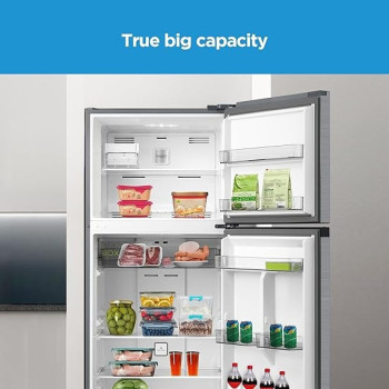 Midea 645L Gross Top Mount Double Door Refrigerator MDRT645MTE46, 2 Doors Frost Free Fridge Freezer With Smart Sensor And Humidity Control, Active-C Fresh, Multi-Air Flow, Silver Colour