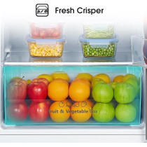 Hisense 320L Top Mount Refrigerator, Moisture Fresh Crisper, Silver Color, Model - RT418N4ASU | Hisense Double Door Refrigerator