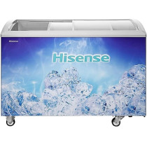Hisense Sliding Door Freezer White Colour 395 Litres Curved Glass, ICC394N4AWU