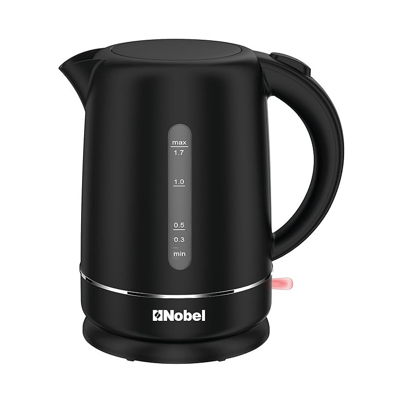 Nobel 1.7 Litre Plastic Body Kettle Single Sided Water Window With 360 Degree Strix Control, Boiling Dry Protection Auto Shutoff