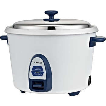 Khind Brand From Malaysia Rice Cooker 0.6L With Anodized Aluminium Pot, Free Spatula And Measuring Cup, Cool Grey Colour
