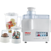 Nobel 4 In 1 Juicer And Food Factory With 1 Litre Capacity And Has Spinner Chopper And Dry Mill 400W 2 Speed - Pulse Grinder, Unbreakable Jar And Anti Slip Feet NJ176G4, White Colour