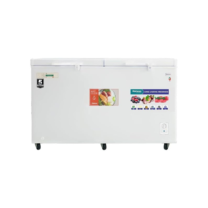 Haiwoo 850L HDF - 850WB Deep Freezer Double Door Two Storage Basket Chest Freezer, White Colour