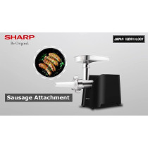 Sharp 2200W 3 Disc Meat Mincer Grinder Sausage Kebab Maker EG Pl41 K3, Japan Blade With Reverse Function, Black / Silver Colour