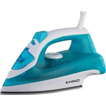 Khind Steam Iron 1600W - Advanced Temperature Control, Easier Wrinkle Removal, Vertical Steaming, Self-Cleaning, Non Stick Soleplate, White And Blue Colour