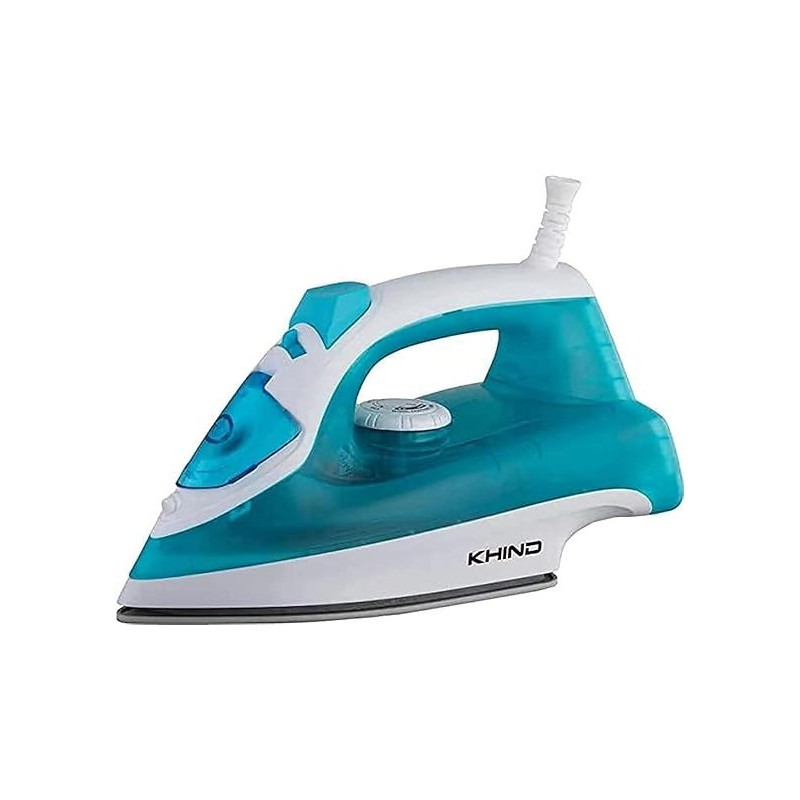 Khind Steam Iron 1600W - Advanced Temperature Control, Easier Wrinkle Removal, Vertical Steaming, Self-Cleaning, Non Stick Soleplate, White And Blue Colour