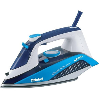Nobel Steam Iron With Variable Heat Selection, 20 / 5G Min. Steam Rate, Dry / Continuous Steam / Self Clean, With Special Collar Cut, 2400W, Blue And Black Colour
