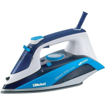 Nobel Steam Iron With Variable Heat Selection, 20 / 5G Min. Steam Rate, Dry / Continuous Steam / Self Clean, With Special Collar Cut, 2400W, Blue And Black Colour