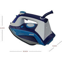 Nobel Steam Iron With Variable Heat Selection, 20 / 5G Min. Steam Rate, Dry / Continuous Steam / Self Clean, With Special Collar Cut, 2400W, Blue And Black Colour