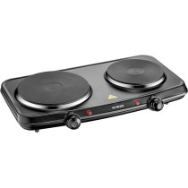 Khind Double Electric Hot Plate, Cast Iron With Chrome Deco Rim And Variable Temperature, Indicator Light