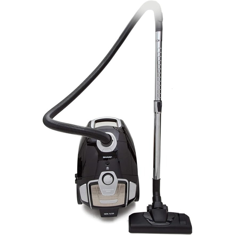 Sharp 2200W Bagged Vacuum Cleaner With Exhaust Hepa Filter, Black Colour, EC - BG2205A-BZ