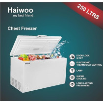Haiwoo 250 Liter Chest Freezer With Inner Glass Door Elite Series, CFC Free R600A, Voltage AC 220-240V, HDF - 250
