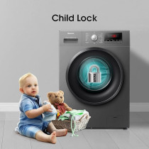Hisense 8KG Front Loading Washing Machine 1200 RPM, Silver Colour Model - WFPV8012EMT