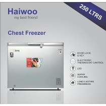 Haiwoo 250 Liter Chest Freezer With Inner Glass Door Elite Series, CFC Free R600A, Voltage Ac 220-240V, HDF-250WB