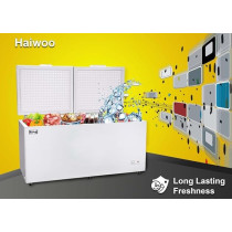 Haiwoo 650L HDF - 650 WB Double Door Two Storage Basket Chest Freezer, CFC Free, White Colour
