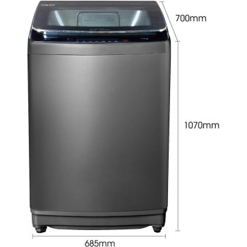 Hisense Top Loading Washing Machine, 18KG Capacity, WTY1802T, Silver Colour