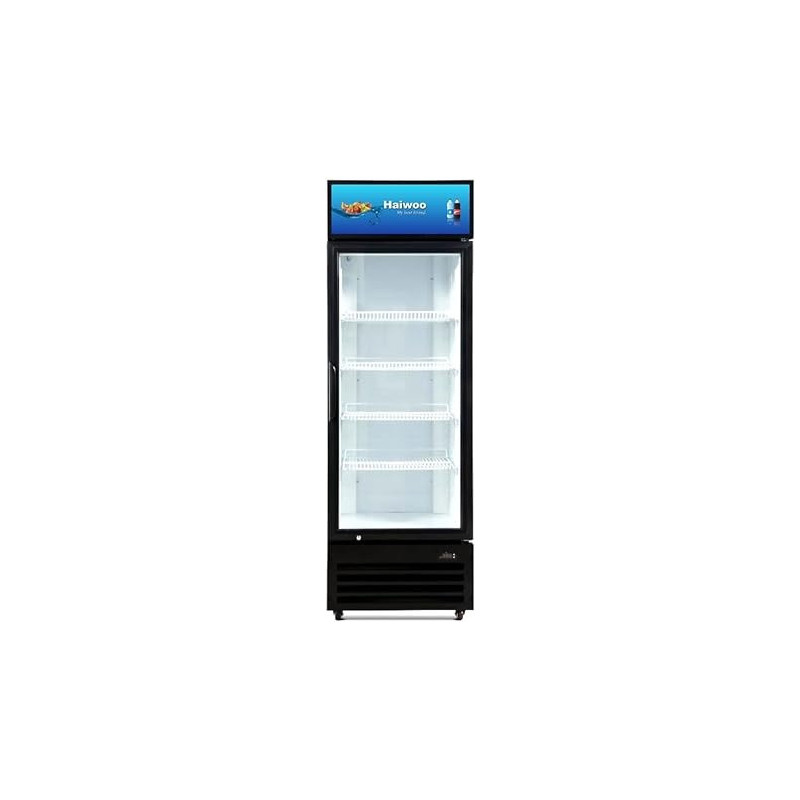 Haiwoo Showcase Chiller Single Glass Door 520L, Cooling Capacity 423L, Model HWCH - 520W, Black Colour