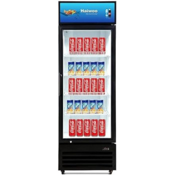 Haiwoo Showcase Chiller Single Glass Door 520L, Cooling Capacity 423L, Model HWCH - 520W, Black Colour