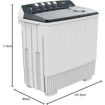 Hisense 20 KG Twin Tub Semi Automatic Washing Machine, Model - WSBW203 With Pump