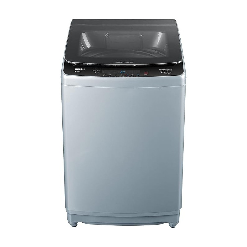 Kelon 18 KG Fully Automatic Top Load Washing Machine, 8 Programs, With Spin Dry, Led Display, Child Safety Lock, Silver Colour, Model - KETY1802S