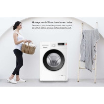 Haiwoo 7KG Front Load Washing Machine HWFl-70E12102, Speed1200 RPM, Smart Unblance Protection, Memory Of Power Interrupt, Overheating Control, Child Lock Drum Clean, D47XW59.5XH85 CM, White Colour