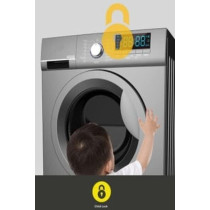 Sharp 9KG 1200RPM With Inbuilt Heater Front Loading Fully Automatic Washing Machine, Digital Display 27 Wash Programs, Premium Metallic Grey ES - FE912Dlz - S