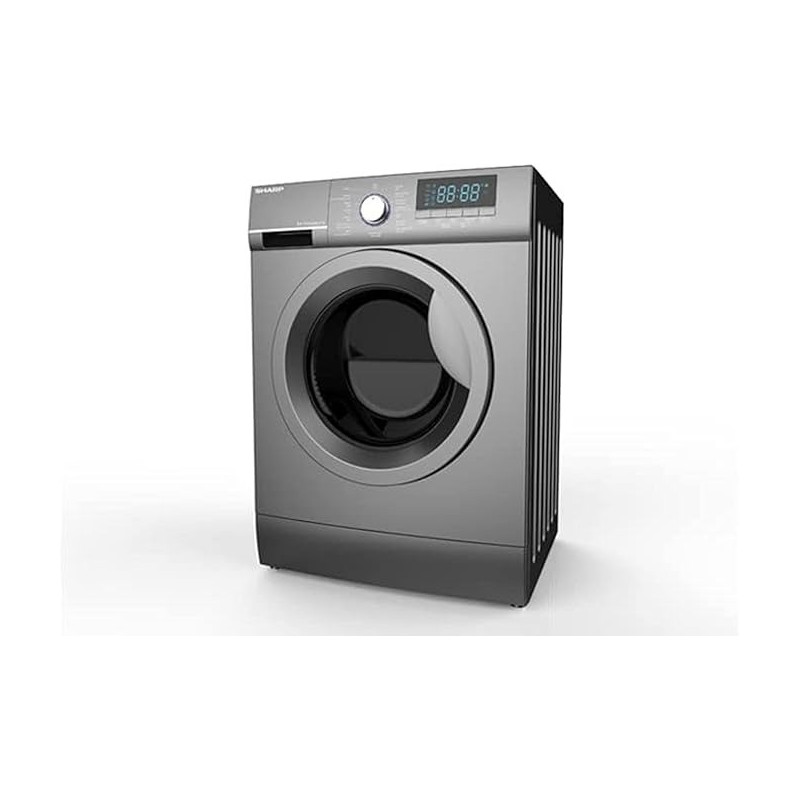 Sharp 9KG 1200RPM With Inbuilt Heater Front Loading Fully Automatic Washing Machine, Digital Display 27 Wash Programs, Premium Metallic Grey ES - FE912Dlz - S