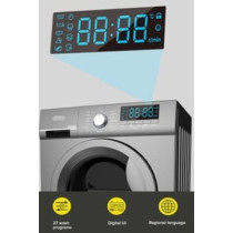 Sharp 9KG 1200RPM With Inbuilt Heater Front Loading Fully Automatic Washing Machine, Digital Display 27 Wash Programs, Premium Metallic Grey ES - FE912Dlz - S