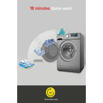 Sharp 9KG 1200RPM With Inbuilt Heater Front Loading Fully Automatic Washing Machine, Digital Display 27 Wash Programs, Premium Metallic Grey ES - FE912Dlz - S