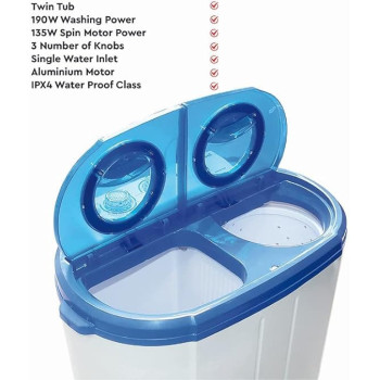 Nobel Twin Tub Semi Auto Washer White 3 Kg Twin Tub Nwm300