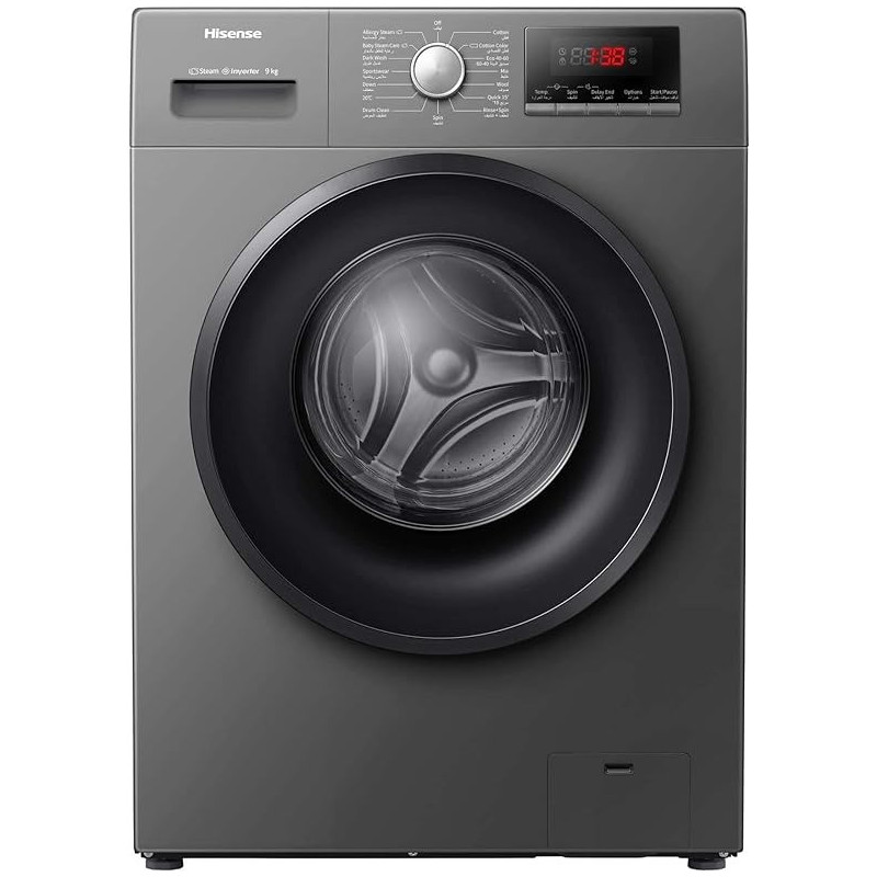 Hisense 9KG Front Load Washing Machine With Inverter Motor, Allergy Steam Care, Child Lock, Delay Timer, Pause And Add, Self Cleaning Programme, 15 Mins Quick Wash