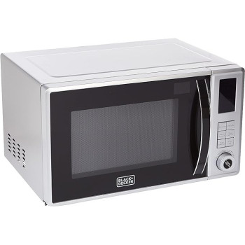 Black+Decker 800W 23 Liter Combination Microwave Oven With Grill, Silver Colour - MZ2310PG