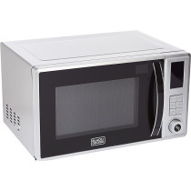 Black+Decker 800W 23 Liter Combination Microwave Oven With Grill, Silver Colour - MZ2310PG