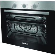 Nobel Builtin - Ovens Stainless Steel 60CM Electric Tempered Black Glass Door Mechanical Turkey NBI61080