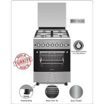Haiwoo Cooking Range, Free Standing, 4 Gas Burners, Auto Ignition, Full Safety, Grill Function