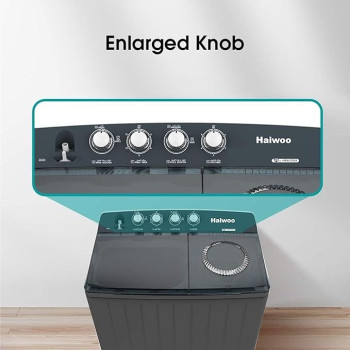 Haiwoo 20KG Twin Tub Semi Automatic Washing Machine 12KG Spin, Gray Colour, Mechanical Wash Timer, Intuitive Control Durabl Aluminium Spin Motor