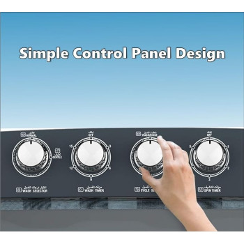 Haiwoo 20KG Twin Tub Semi Automatic Washing Machine 12KG Spin, Gray Colour, Mechanical Wash Timer, Intuitive Control Durabl Aluminium Spin Motor