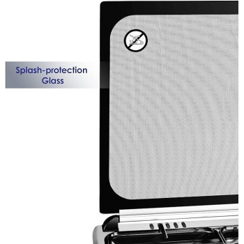 Super General Freestanding Gas - Cooker 4 - Burner Full-Safety, Stainless-Steel Cooker, Gas Oven With Rotisserie, Automatic Ignition, Silver Colour