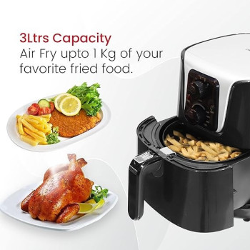 Nobel Air Fryer 3L Basket And 4L Drawer With Detachable Non-Stick Drawer And Frying Basket With Led Light, Auto Shut Off Feature And Plastic Body With Stainless Steel 1300W NAF4000, Black Colour