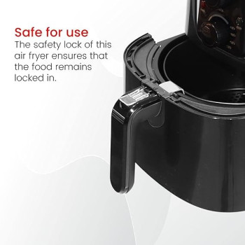 Nobel Air Fryer 3L Basket And 4L Drawer With Detachable Non-Stick Drawer And Frying Basket With Led Light, Auto Shut Off Feature And Plastic Body With Stainless Steel 1300W NAF4000, Black Colour