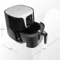 Nobel Air Fryer 3L Basket And 4L Drawer With Detachable Non-Stick Drawer And Frying Basket With Led Light, Auto Shut Off Feature And Plastic Body With Stainless Steel 1300W NAF4000, Black Colour