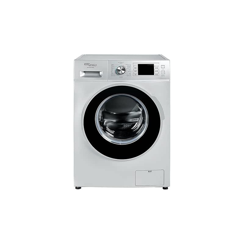 Super General 8 KG Front Loading Washing Machine SGW - 8400 -Crms, 1400 RPM Washer, Energy-Efficient Front-Loader, Silver Colour