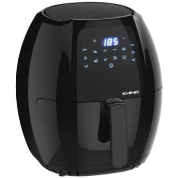 Khind Air Fryer - 7.7L Capacity, 1800W Power, 10 Preset Menus, Digital Display And Touch Control, Low Fat Cooking Up To 80 Percentage, Removable Basket And Pot, Black Colour