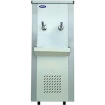 Haiwoo Water Cooler 2 Tap 25 Gallons With Full Stainless Steel Body For Chilled Built-In Cooling Function, Silver Colour