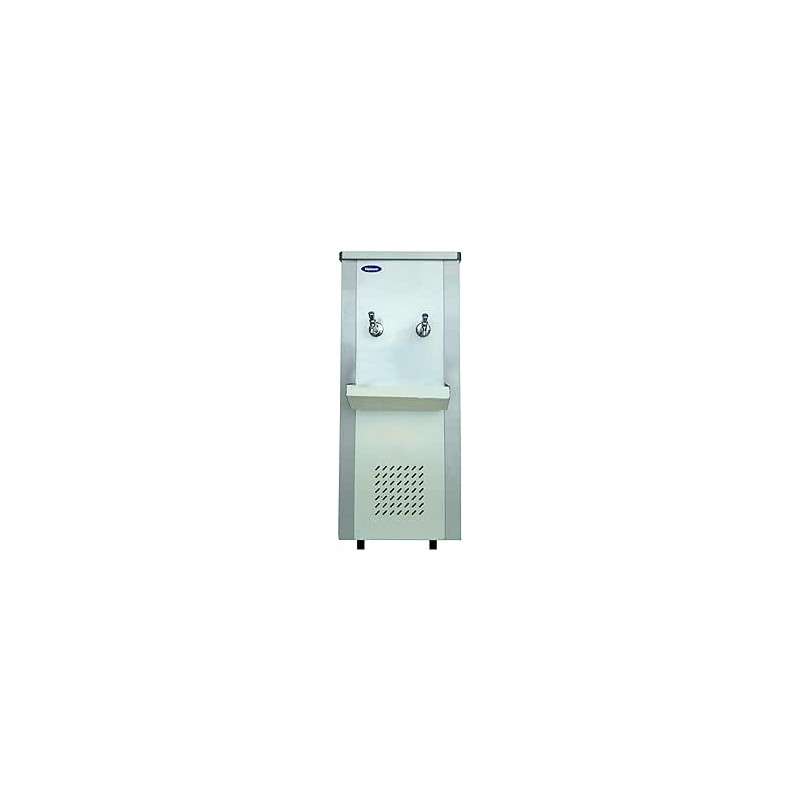 Haiwoo Water Cooler 2 Tap 25 Gallons With Full Stainless Steel Body For Chilled Built-In Cooling Function, Silver Colour