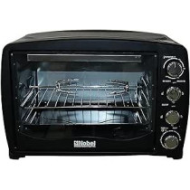 Nobel 45 Litre Electric Ovenwith 4 Knob Control, 60 Minutes Timer With Bell, Rotisserie And Inner Lamp Stainless Steel Handle, Heat Resistant Tempered Glass, Black Colour