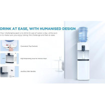 Midea Top Loading Water Dispenser With Bottom Refrigerator, Hot Cold And Ambient Temperature, Child Safety Lock, Best For Home Kitchen Office And Pantry, YL2037SB
